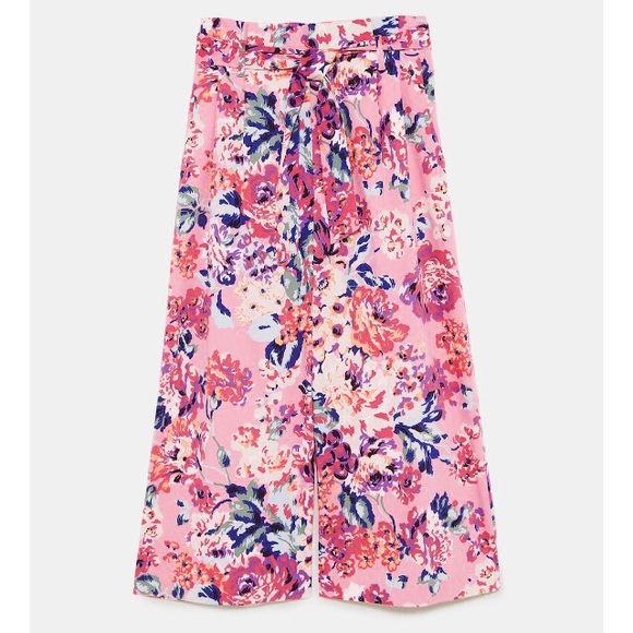 🚫SOLD🚫[ZARA]PAPERBAG WAIST FLORAL PRINT TROUSER - Picture 8 of 8